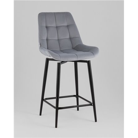 Стул полубарный|Stool Group|Флекс с поворотным механизмом велюр велютто серый