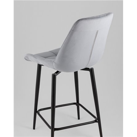 Стул полубарный|Stool Group|Флекс с поворотным механизмом велюр велютто серый