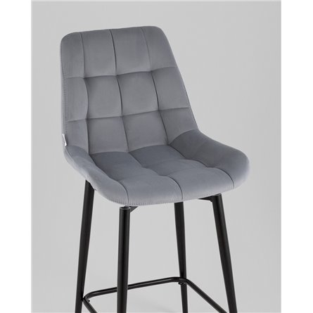Стул полубарный|Stool Group|Флекс с поворотным механизмом велюр велютто серый
