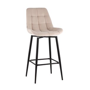 Стул барный Флекс с поворотным механизмом велюр бежевый