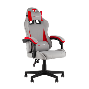 Кресло спортивное TopChairs Phantom ткань серо-красный