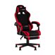 Кресло спортивное TopChairs Prophet с оттоманкой ткань черно-красный