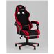 Компьютерное кресло|TopChairs|TopChairs Prophet с оттоманкой, ткань, черно-красный
