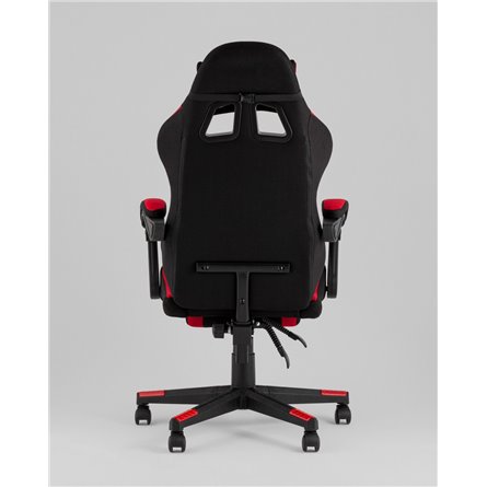 Компьютерное кресло|TopChairs|TopChairs Prophet с оттоманкой, ткань, черно-красный