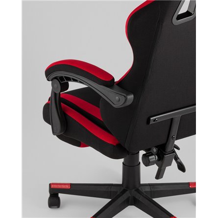 Компьютерное кресло|TopChairs|TopChairs Prophet с оттоманкой, ткань, черно-красный