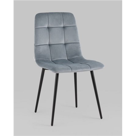 Комплект из четырех стульев|Stool Group|Одди велюр серый обеденный ножки металл черный