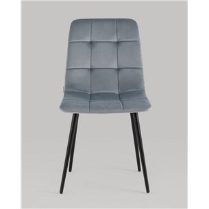 Комплект из четырех стульев|Stool Group|Одди велюр серый обеденный ножки металл черный