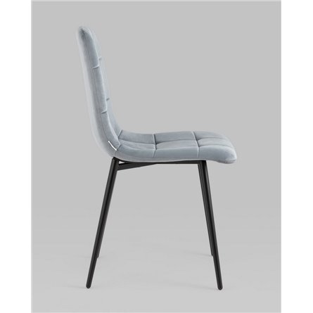 Комплект из четырех стульев|Stool Group|Одди велюр серый обеденный ножки металл черный