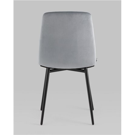 Комплект из четырех стульев|Stool Group|Одди велюр серый обеденный ножки металл черный