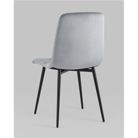 Комплект из четырех стульев|Stool Group|Одди велюр серый обеденный ножки металл черный