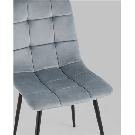 Комплект из четырех стульев|Stool Group|Одди велюр серый обеденный ножки металл черный