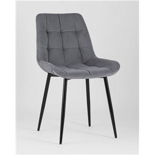 Комплект из четырех стульев|Stool Group|Флекс велюр серый ножки из металла черные