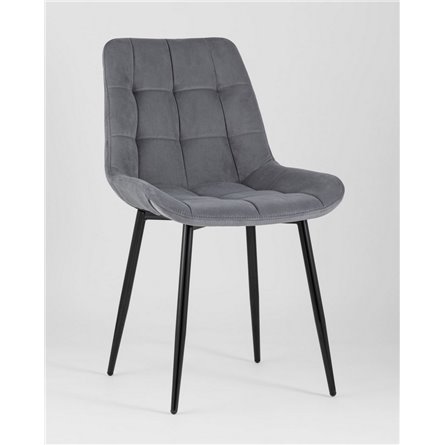 Комплект из четырех стульев|Stool Group|Флекс велюр серый ножки из металла черные