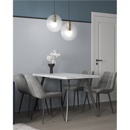 Комплект из четырех стульев|Stool Group|Флекс велюр серый ножки из металла черные