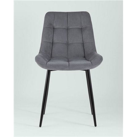 Комплект из четырех стульев|Stool Group|Флекс велюр серый ножки из металла черные