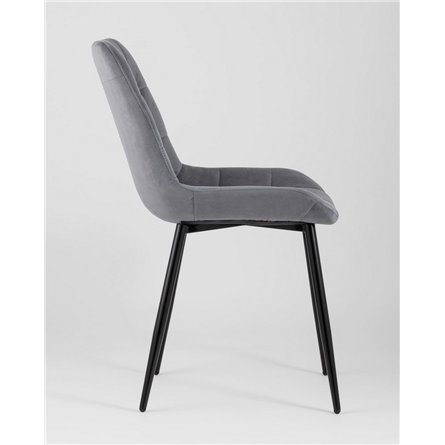 Комплект из четырех стульев|Stool Group|Флекс велюр серый ножки из металла черные