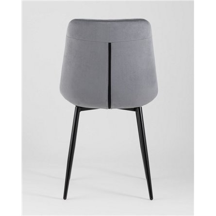 Комплект из четырех стульев|Stool Group|Флекс велюр серый ножки из металла черные