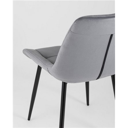 Комплект из четырех стульев|Stool Group|Флекс велюр серый ножки из металла черные