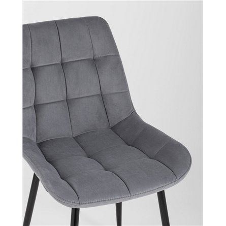 Комплект из четырех стульев|Stool Group|Флекс велюр серый ножки из металла черные