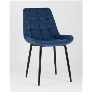 Комплект из четырех стульев|Stool Group|Флекс велюр синий ножки из металла черные