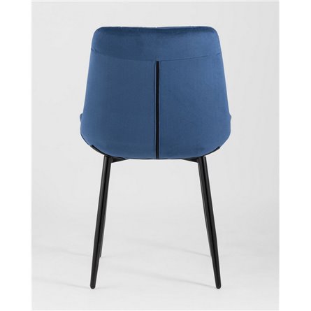Комплект из четырех стульев|Stool Group|Флекс велюр синий ножки из металла черные
