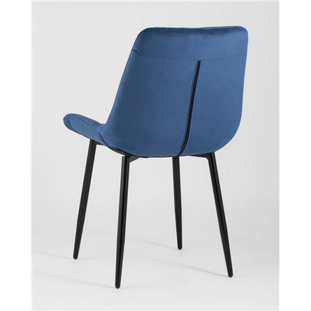 Комплект из четырех стульев|Stool Group|Флекс велюр синий ножки из металла черные