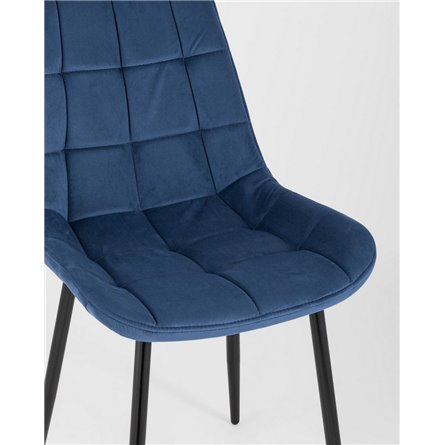 Комплект из четырех стульев|Stool Group|Флекс велюр синий ножки из металла черные