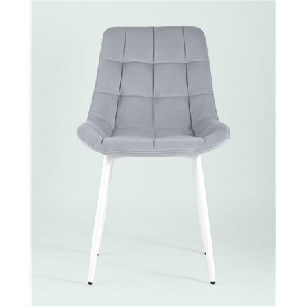 Комплект из четырех стульев|Stool Group|Флекс велюр светло-серый белые ножки из металла