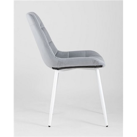 Комплект из четырех стульев|Stool Group|Флекс велюр светло-серый белые ножки из металла