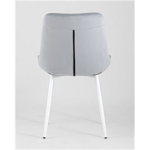 Комплект из четырех стульев|Stool Group|Флекс велюр светло-серый белые ножки из металла