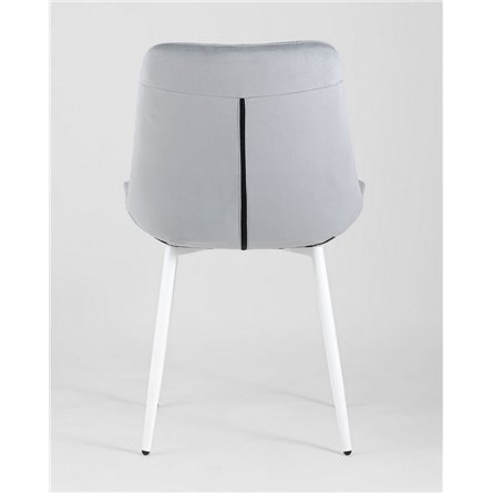 Комплект из четырех стульев|Stool Group|Флекс велюр светло-серый белые ножки из металла