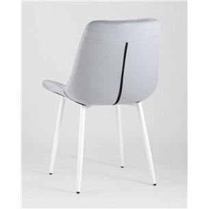 Комплект из четырех стульев|Stool Group|Флекс велюр светло-серый белые ножки из металла