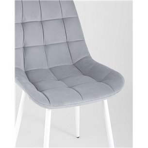 Комплект из четырех стульев|Stool Group|Флекс велюр светло-серый белые ножки из металла