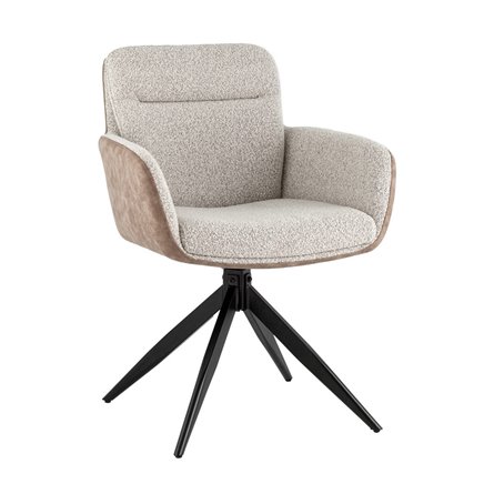 Стул обеденный Waldo светло-серый c бежевой экокожей