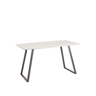 Стол обеденный Vermont 140*80 см керамика белая ножки серые