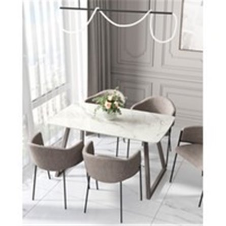 Обеденный стол|Stool Group|Vermont 140*80 см керамика белая ножки серые