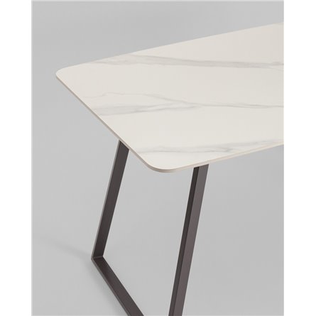 Обеденный стол|Stool Group|Vermont 140*80 см керамика белая ножки серые