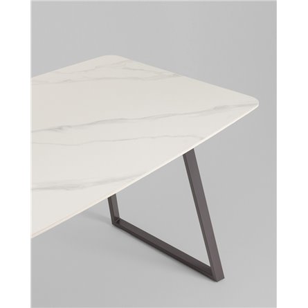 Обеденный стол|Stool Group|Vermont 140*80 см керамика белая ножки серые