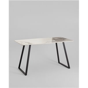 Обеденный стол|Stool Group|Vermont 140*80 см керамика светлая ножки черные