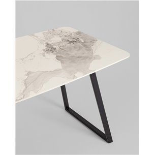 Обеденный стол|Stool Group|Vermont 140*80 см керамика светлая ножки черные