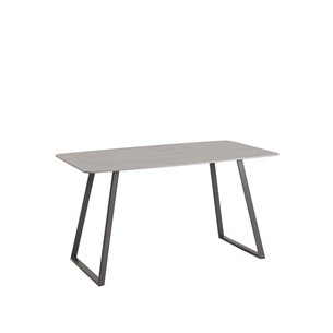 Стол обеденный Vermont 140*80 см керамика темная ножки серые