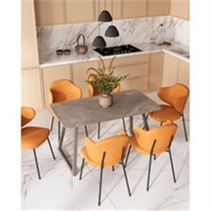 Обеденный стол|Stool Group|Vermont 140*80 см  керамика темная ножки серые