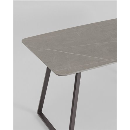 Обеденный стол|Stool Group|Vermont 140*80 см керамика темная ножки серые