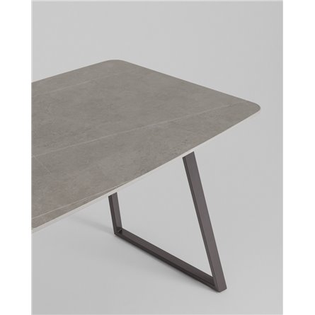 Обеденный стол|Stool Group|Vermont 140*80 см керамика темная ножки серые