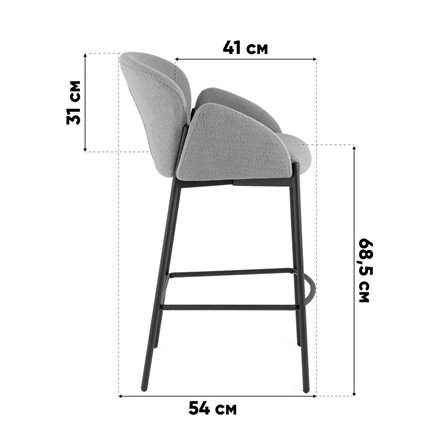 Стул барный|Stool Group|Melia светло-серый