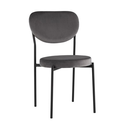 Стул обеденный Барбара велюр серый