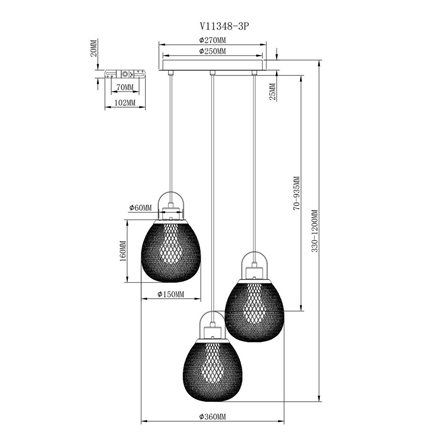 Светильник подвесной|Moderli|Moderli V11348-3P Campo