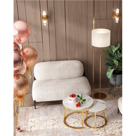 Прямой диван|Stool Group|Стоун new ткань букле молочный