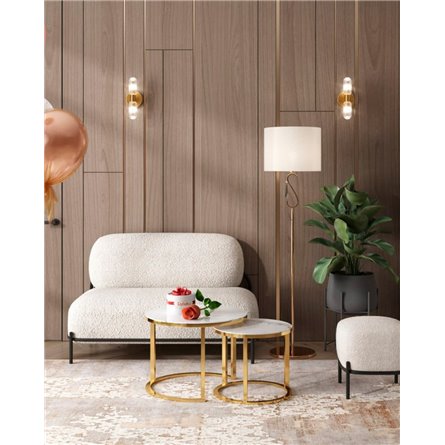 Прямой диван|Stool Group|Стоун new ткань букле молочный