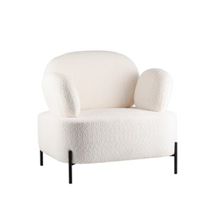 Кресло Кэнди ткань букле белый